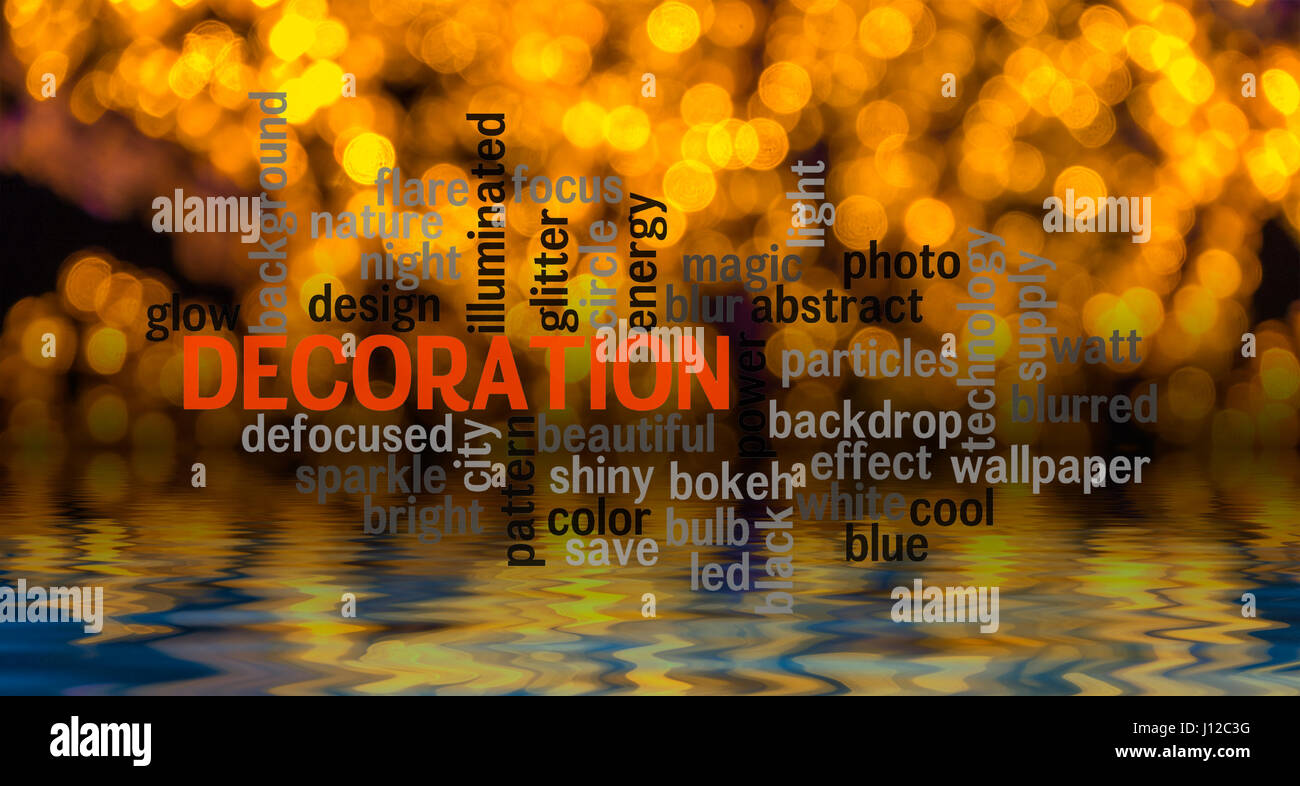 Word DECORATION concept with blurred light background Stock Photo Alamy