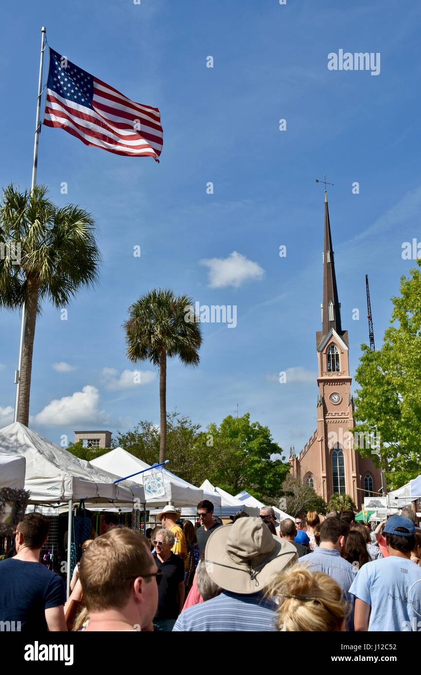 Charleston, South Carolina farmers market Stock Photo