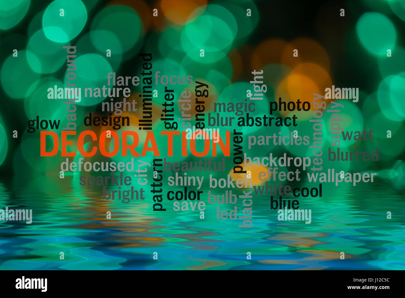 Word DECORATION concept with blurred light background Stock Photo Alamy