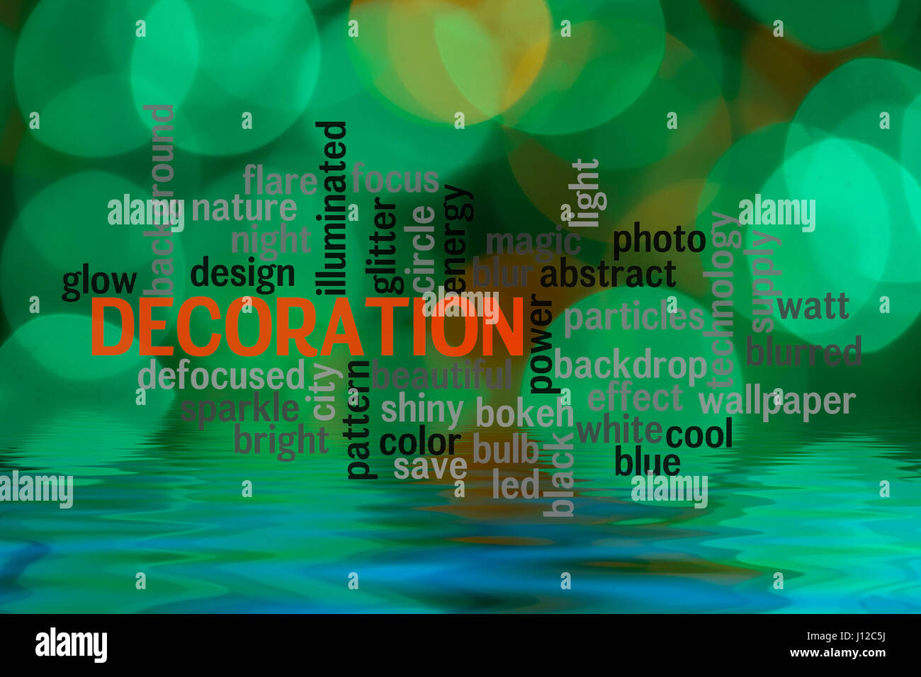 Word DECORATION concept with blurred light background Stock Photo Alamy