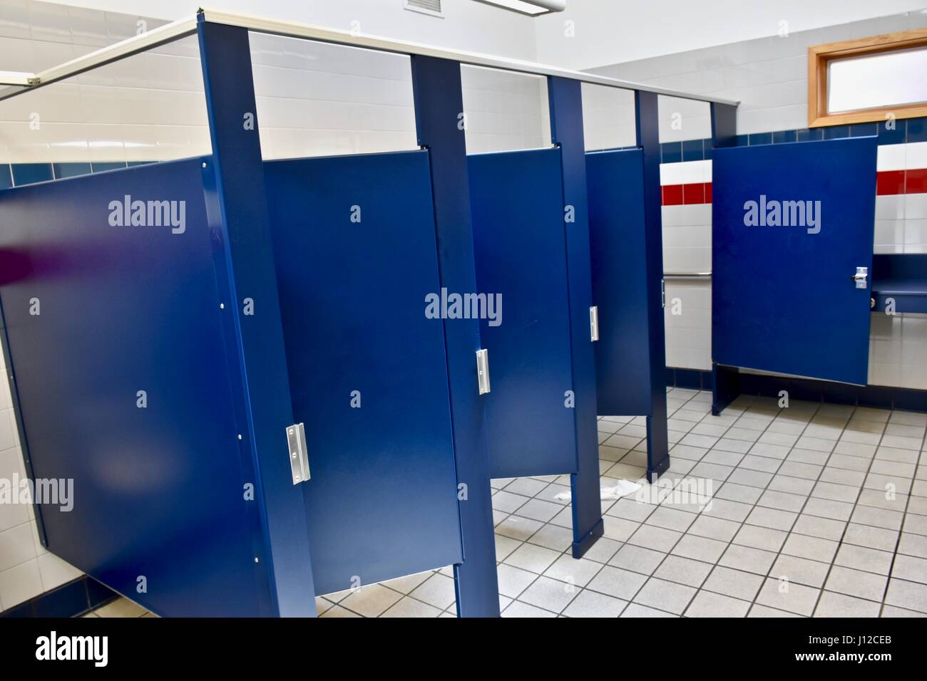 Public restroom at travel rest area Stock Photo Alamy