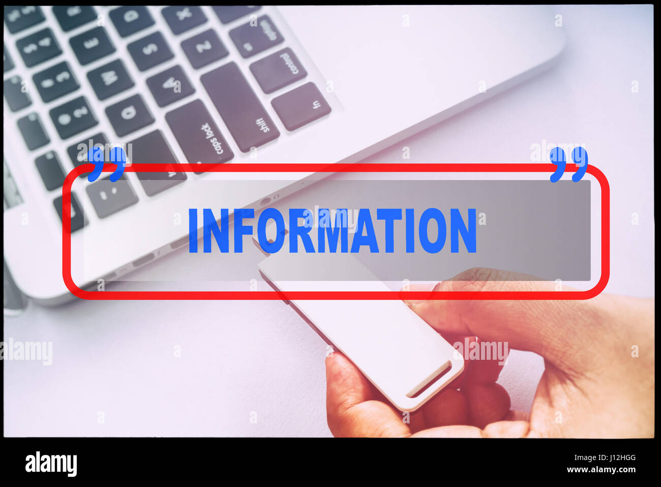 With Information Hand and text