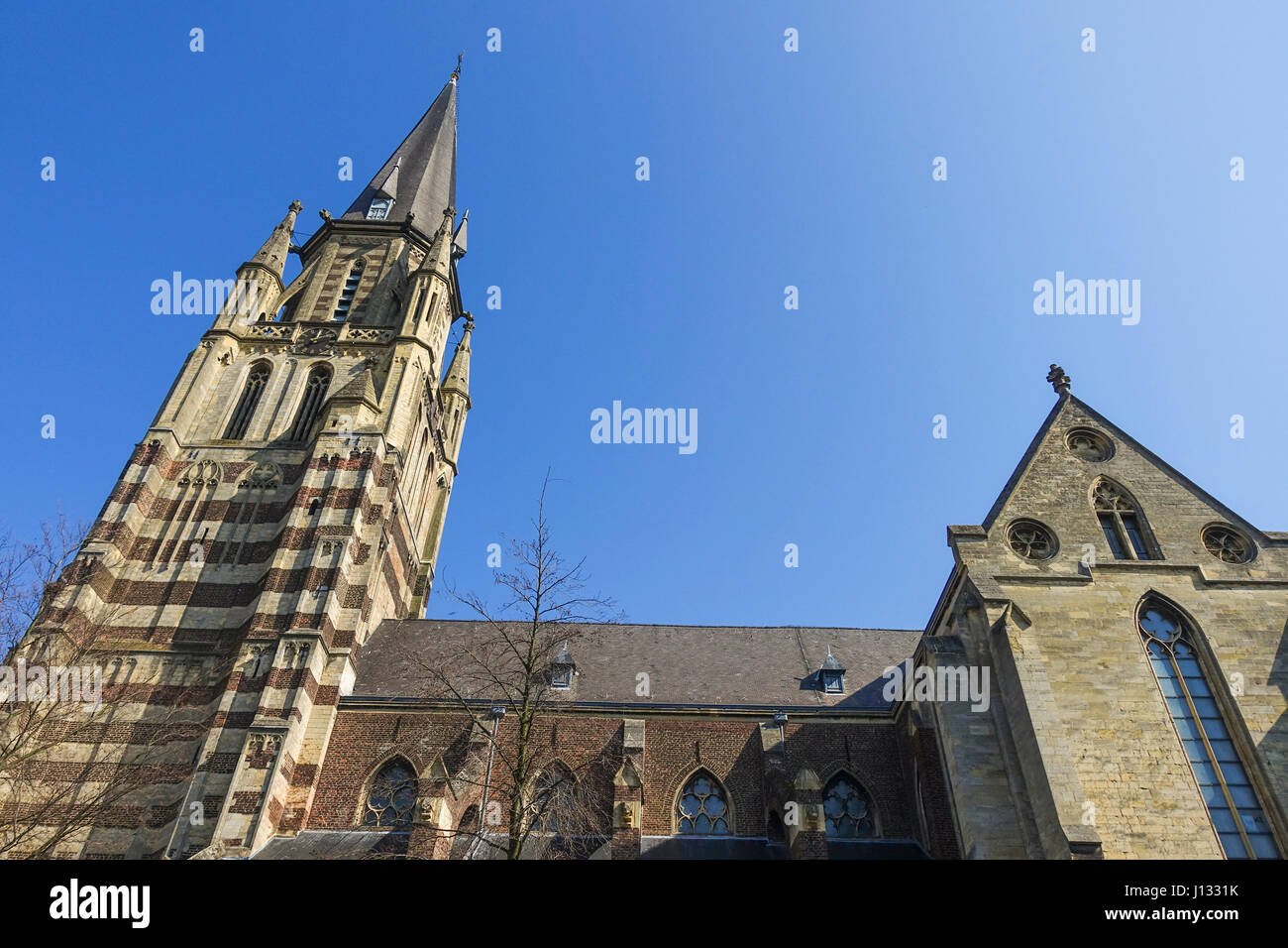 The Gothic St. Petruskerk, St Peter's church of Sittard in the province of Limburg, Netherlands. Stock Photo
