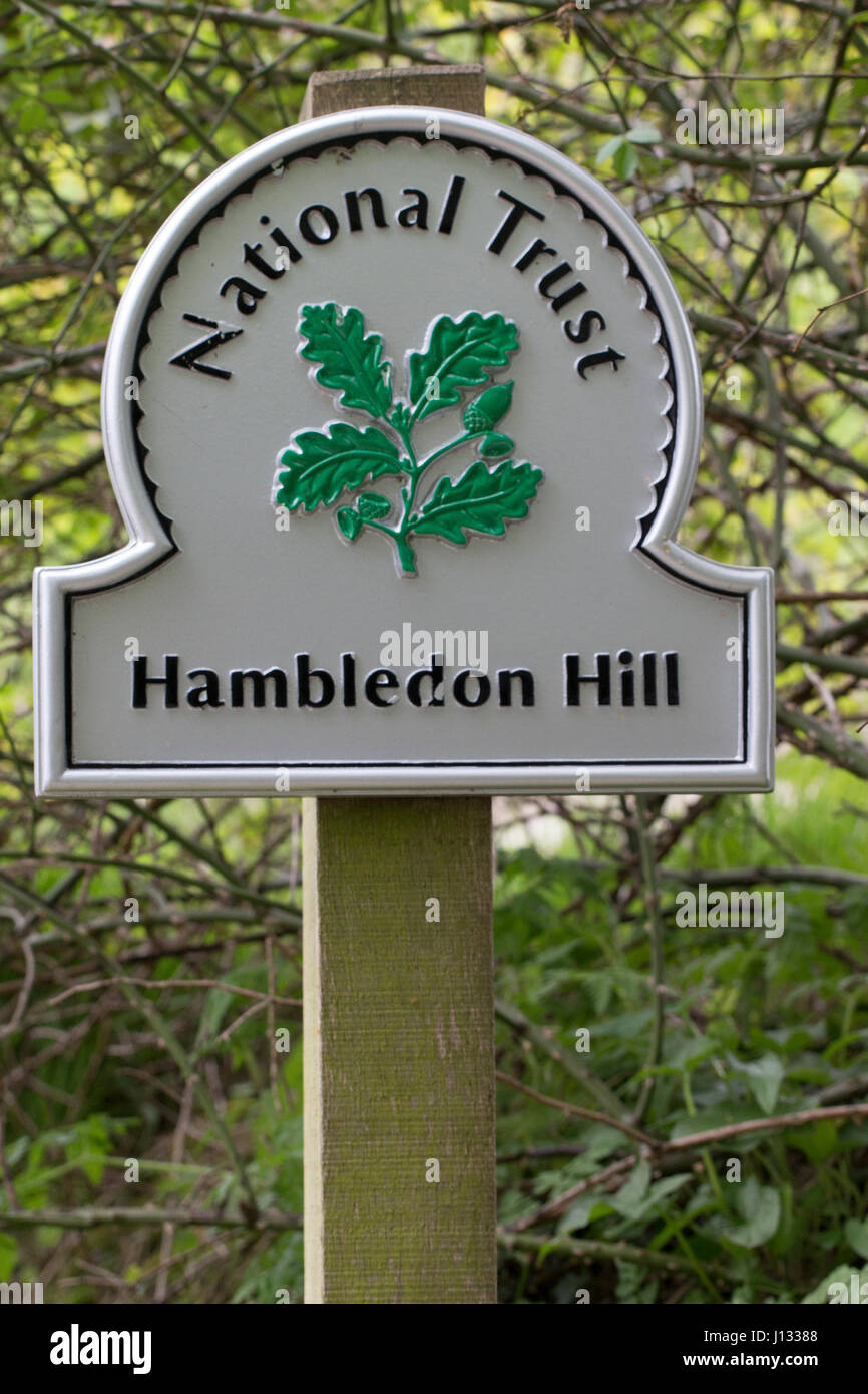 National Trust Hambledon Hill Sign Stock Photo