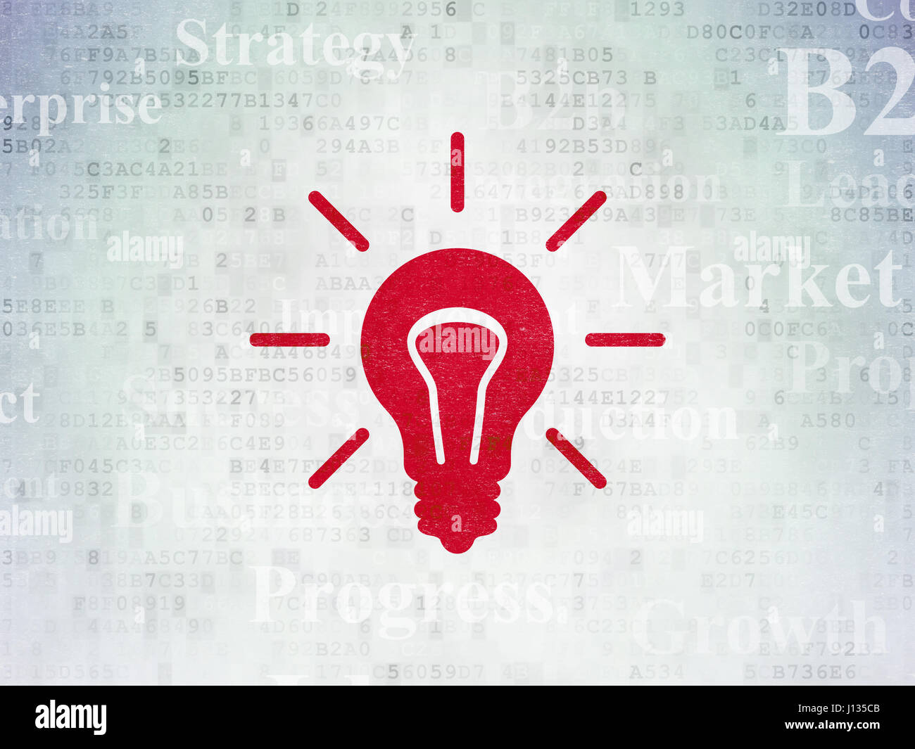 Business concept: Light Bulb on Digital Data Paper background Stock ...