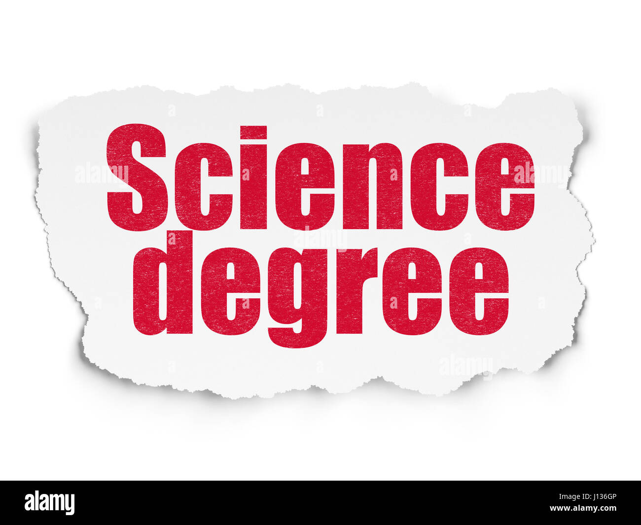 Science concept Science Degree on Torn Paper background Stock Photo