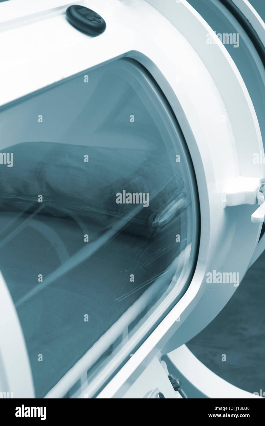 HBOT hyperbaric oxygen therapy tank chamber in hospital clinic used to ...