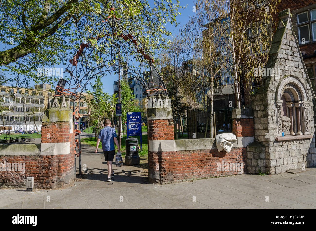 Altab Ali Park on Whitechapel Road in East London Stock Photo