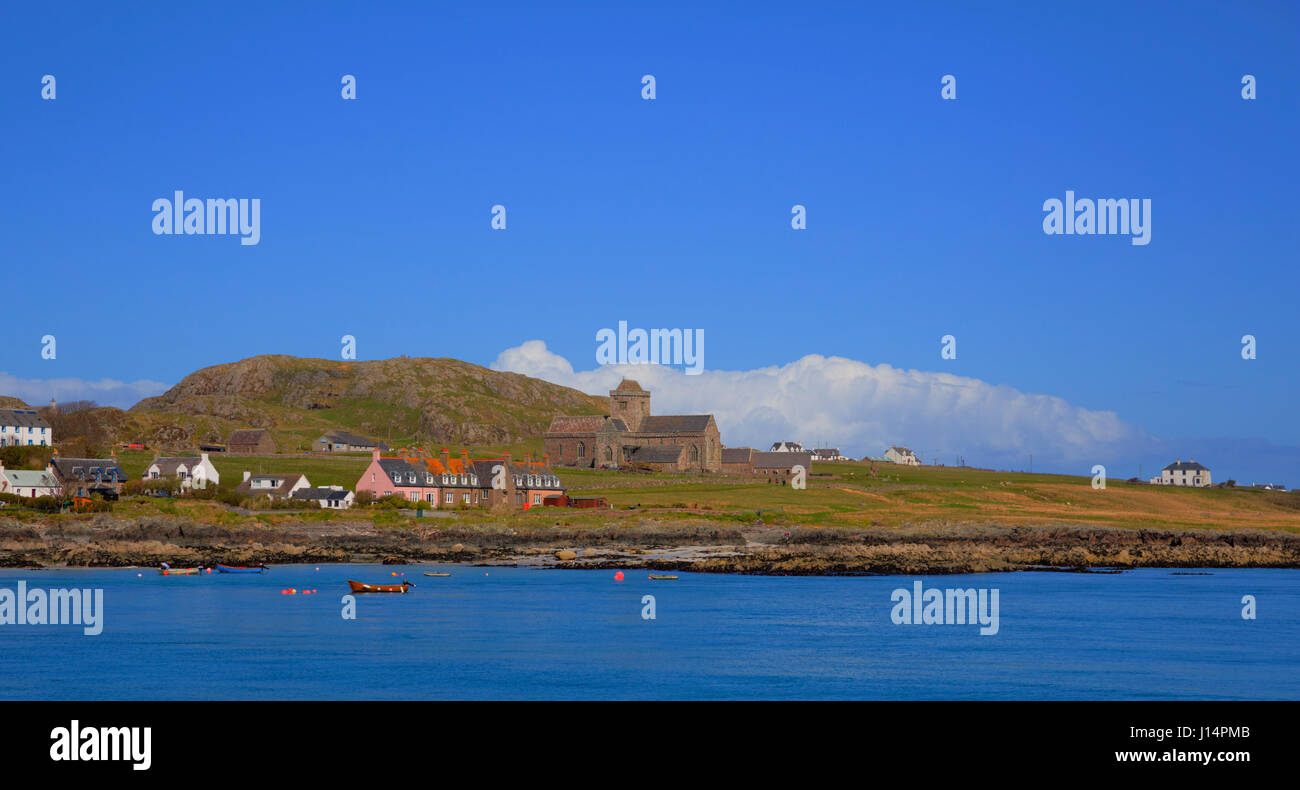 Isle of Iona Scotland uk beautiful Scottish island with blue sea and sky Stock Photo