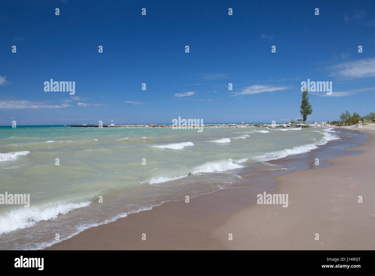 Main beach in the township of Kincardine, Ontario, Canada on Lake Huron