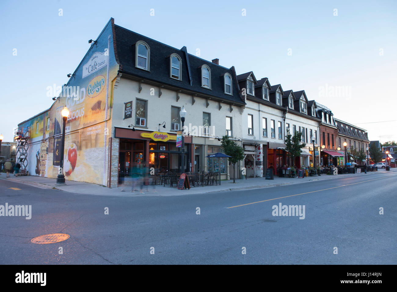 Hunter Street Cafe district in the city of Peterborough, Ontario