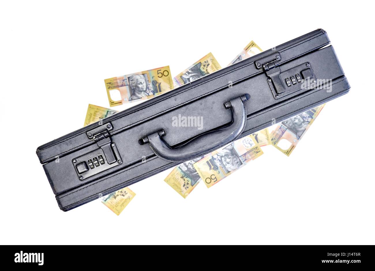 A studio photo of an old leather briefcase Stock Photo - Alamy