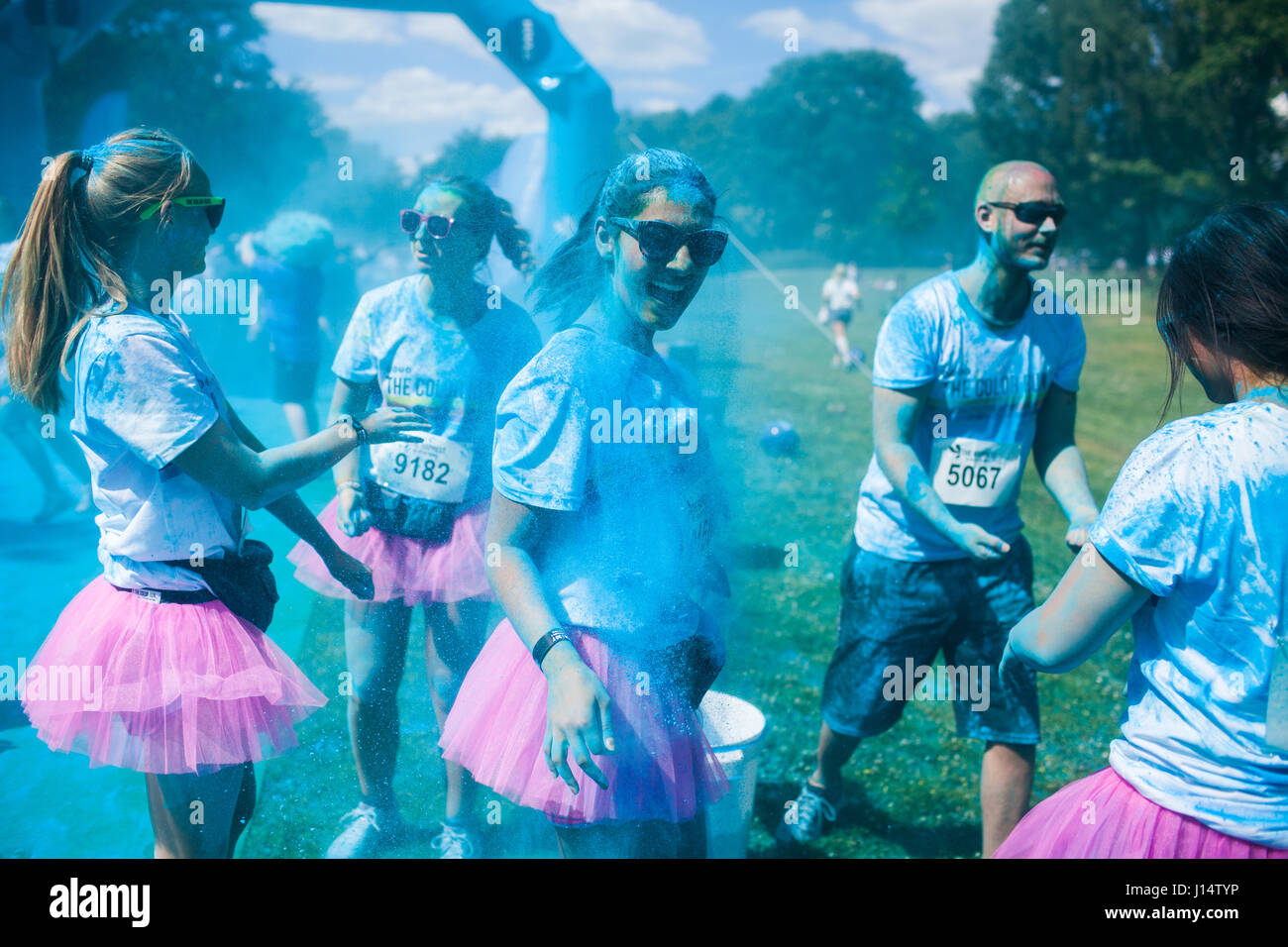 Color Run participants have fun at the five kilometres run in Valby ...