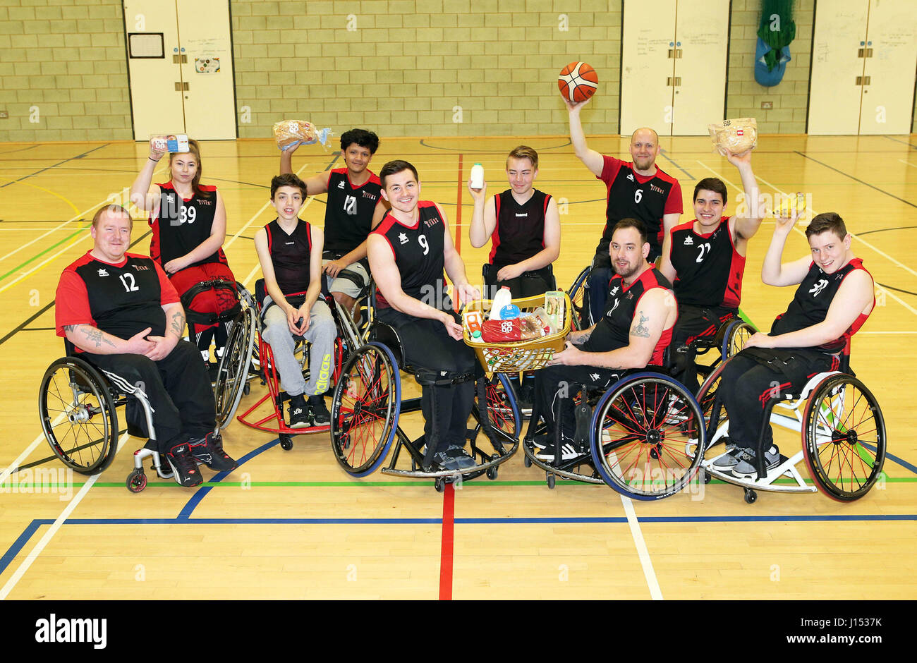 The Tees Valley Titans, a wheelchair sports team, at the Outwood Academy in Acklam, who received £5,347 and are among the 4,000 local good causes to have received part of a £9million pay out from the Co-op under its new membership scheme. Stock Photo