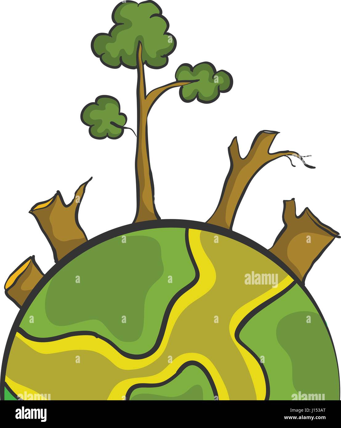 World with tree fire bad environment Stock Vector Image & Art Alamy