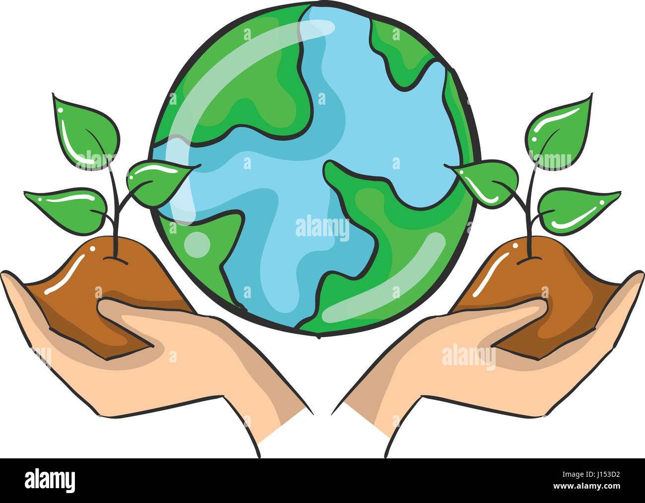 Plant tree on the world doodles Stock Vector Image & Art Alamy