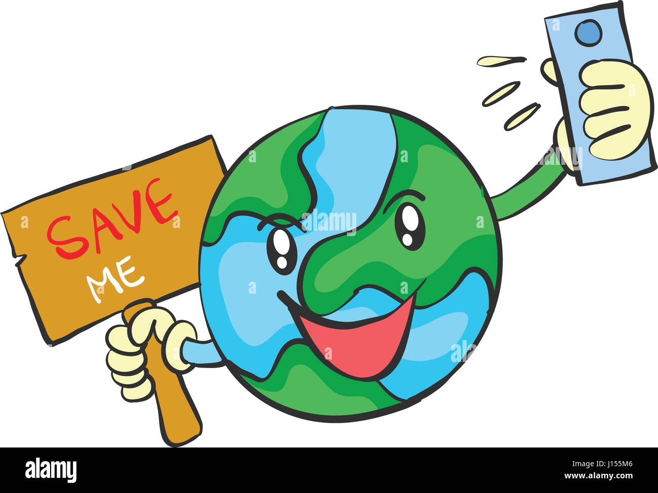 Save earth from environment doodle Stock Vector