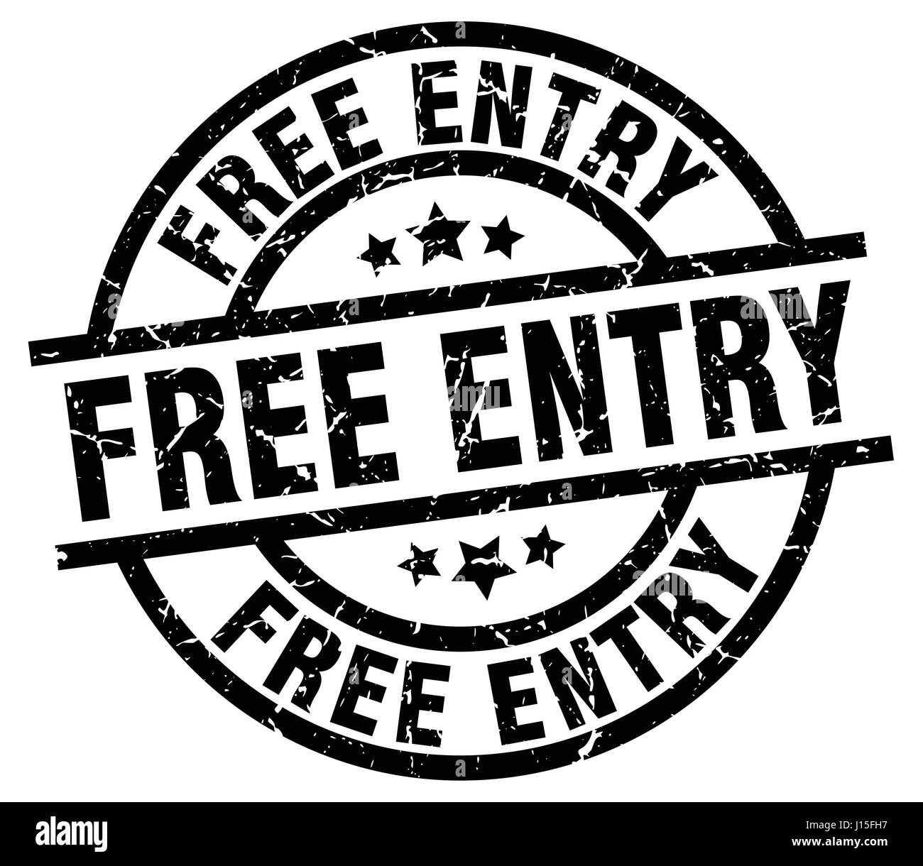 free entry round grunge black stamp Stock Vector