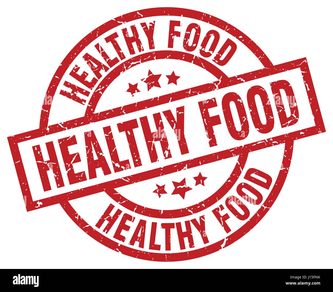 healthy food round red grunge stamp Stock Vector Image & Art - Alamy