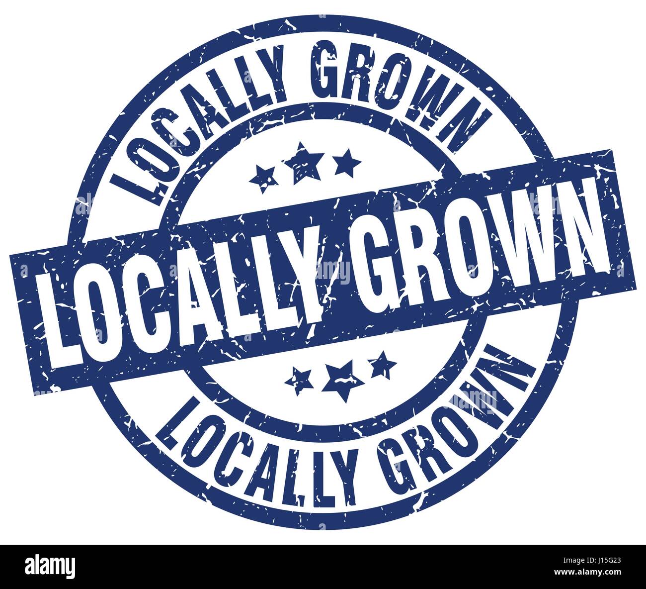 locally grown blue round grunge stamp Stock Vector Image & Art - Alamy