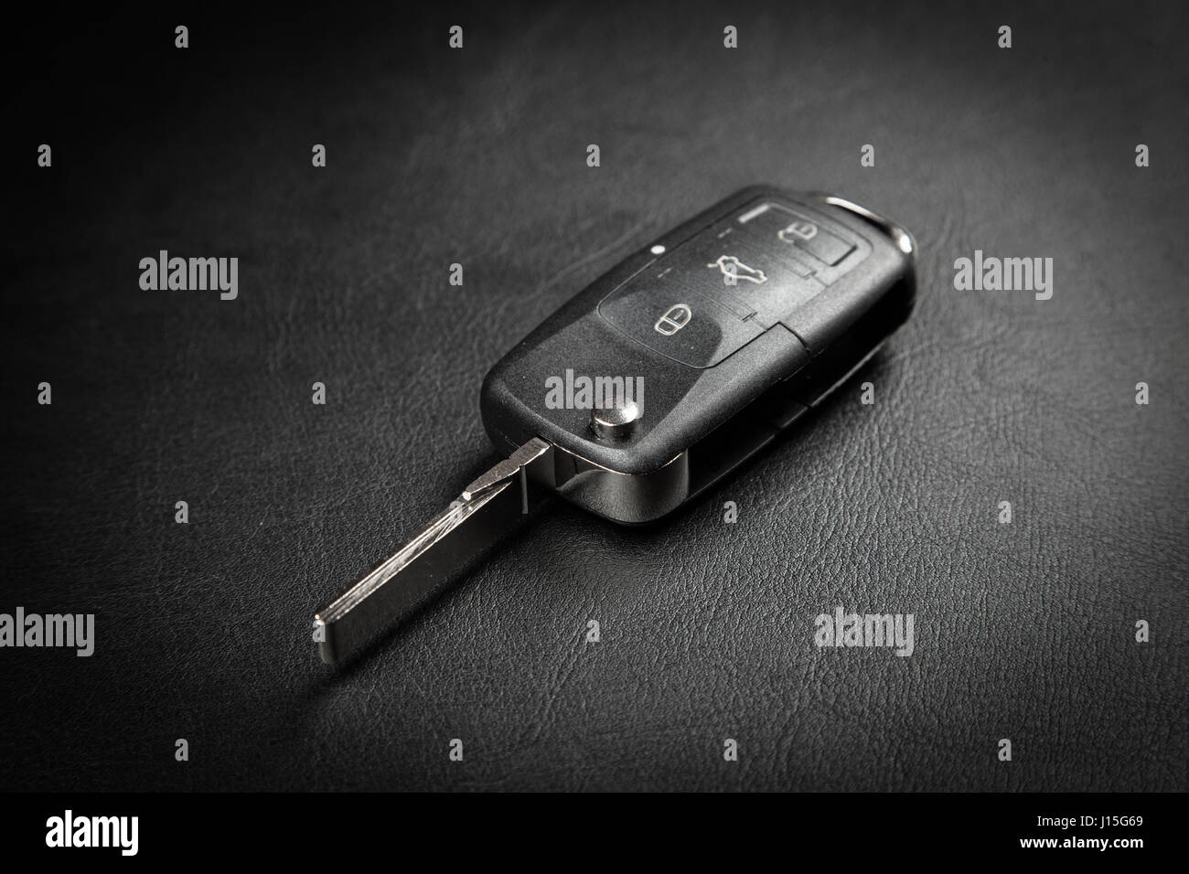 Car key on dark background Stock Photo