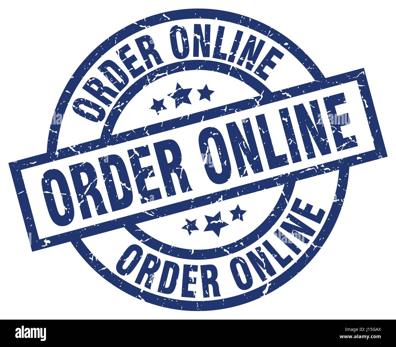 order online blue round grunge stamp Stock Vector Image & Art - Alamy
