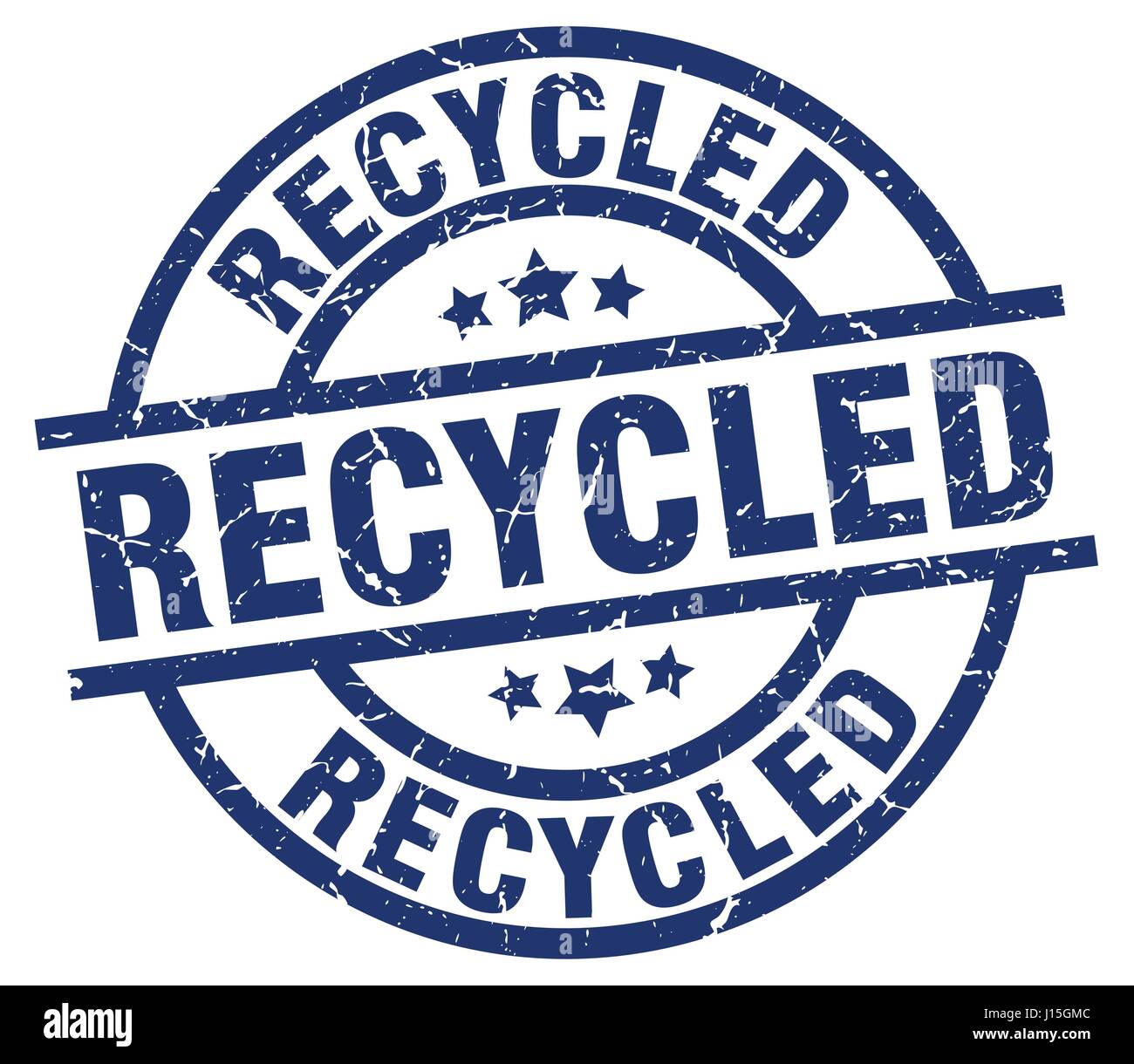 recycled blue round grunge stamp Stock Vector Image & Art - Alamy