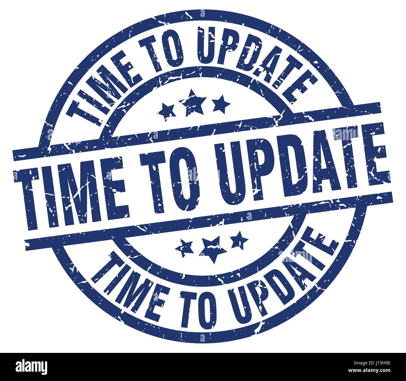 time to update blue round grunge stamp Stock Vector Image & Art - Alamy