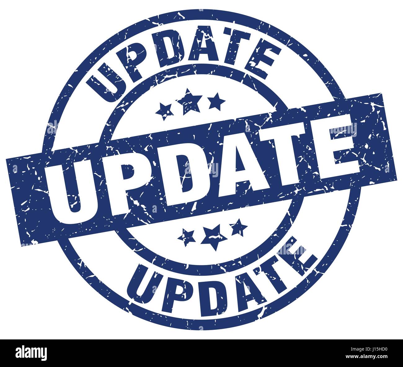 update blue round grunge stamp Stock Vector Image & Art - Alamy