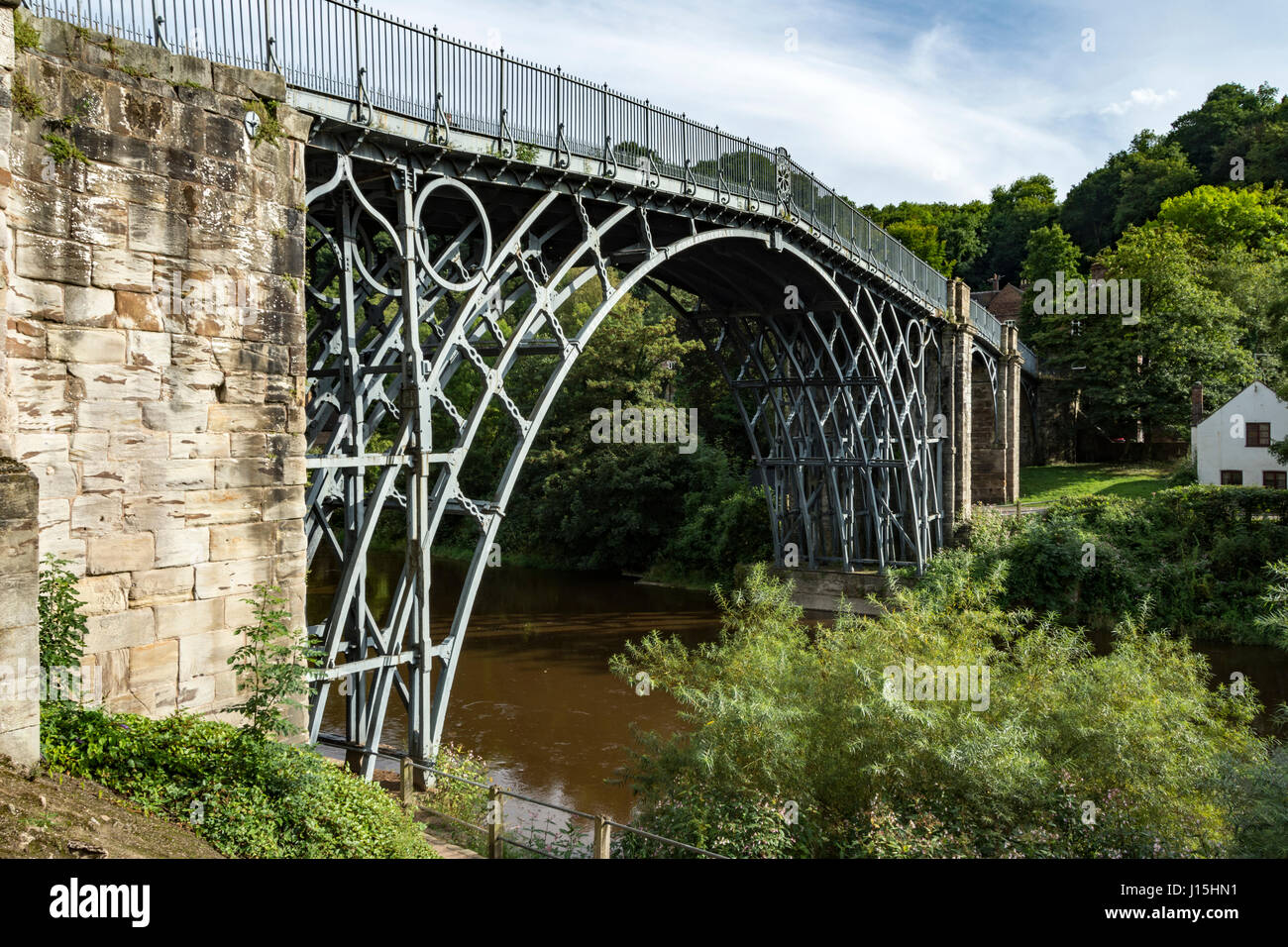 The Iron Bridge over the river Severn, opened 1781, Ironbridge Gorge, Shropshire, England, UK. Stock Photo