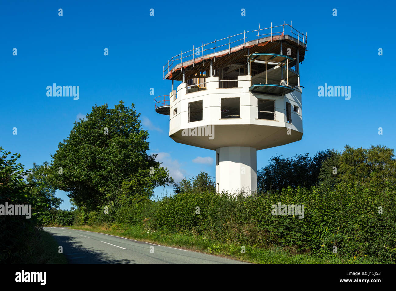 Netchwood Water Tower, was being converted to a home but work has currently stopped (Aug 2016).  Shropshire, England, UK. Stock Photo