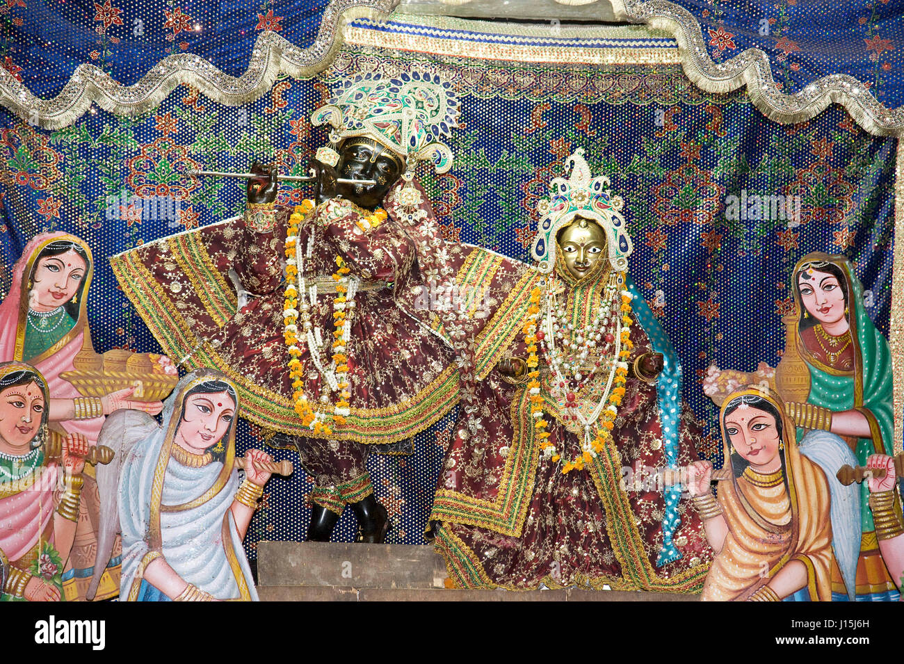 Radha krishna statue in temple, mathura, uttar pradesh, india, asia Stock Photo Alamy