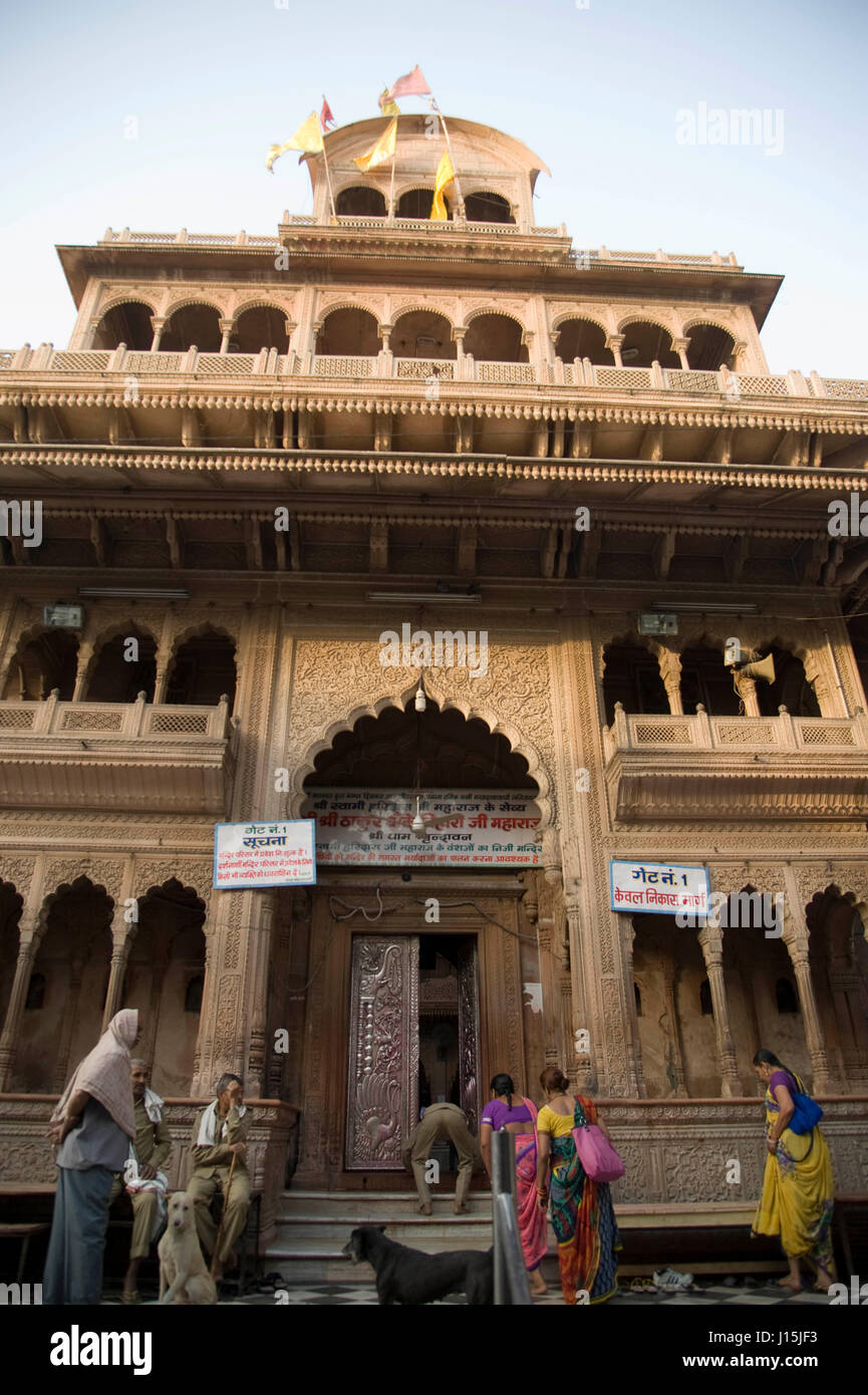 Shri Banke Bihari Temple Vrindavan Uttar Pradesh India Asia Stock 