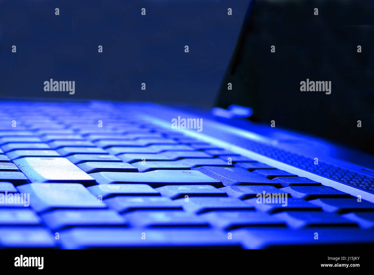 Close up of laptop. Selective focus. Stock Photo