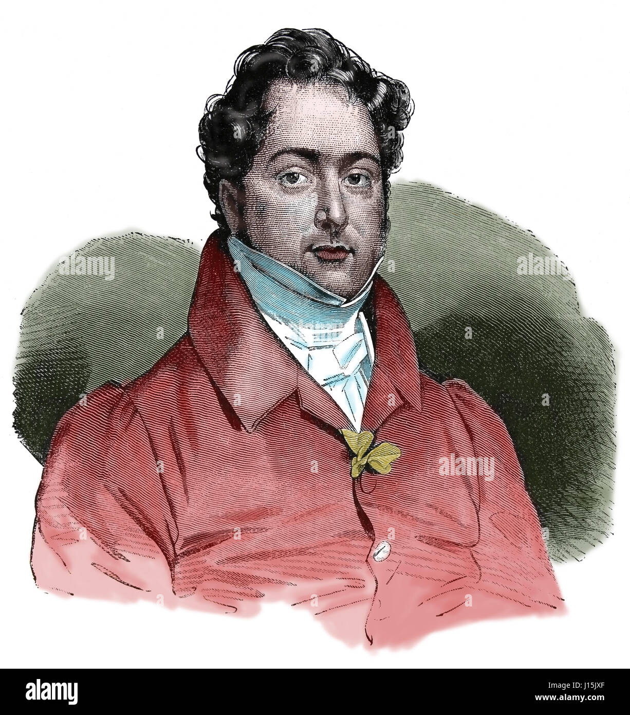 Giachino Rossini (1792-1868). Italian composer. Engraving,  Nuestro Siglo, 1883 Stock Photo