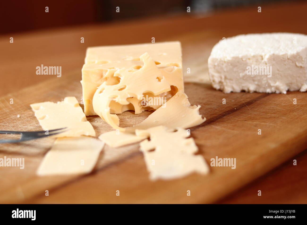 Slices Holey Cheese Cottage Cheese Stock Photos Slices Holey