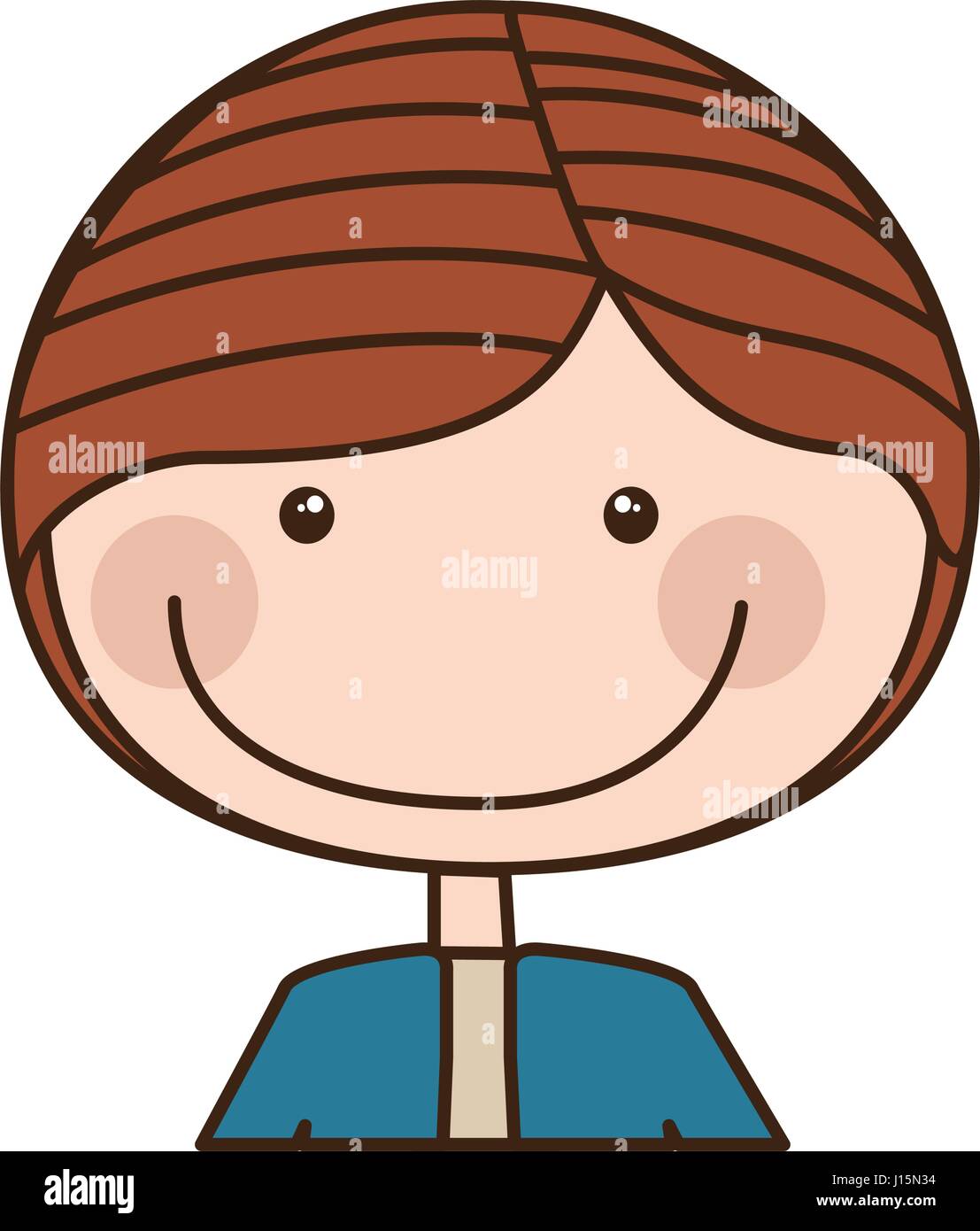 colorful caricature half body guy with jacket Stock Vector