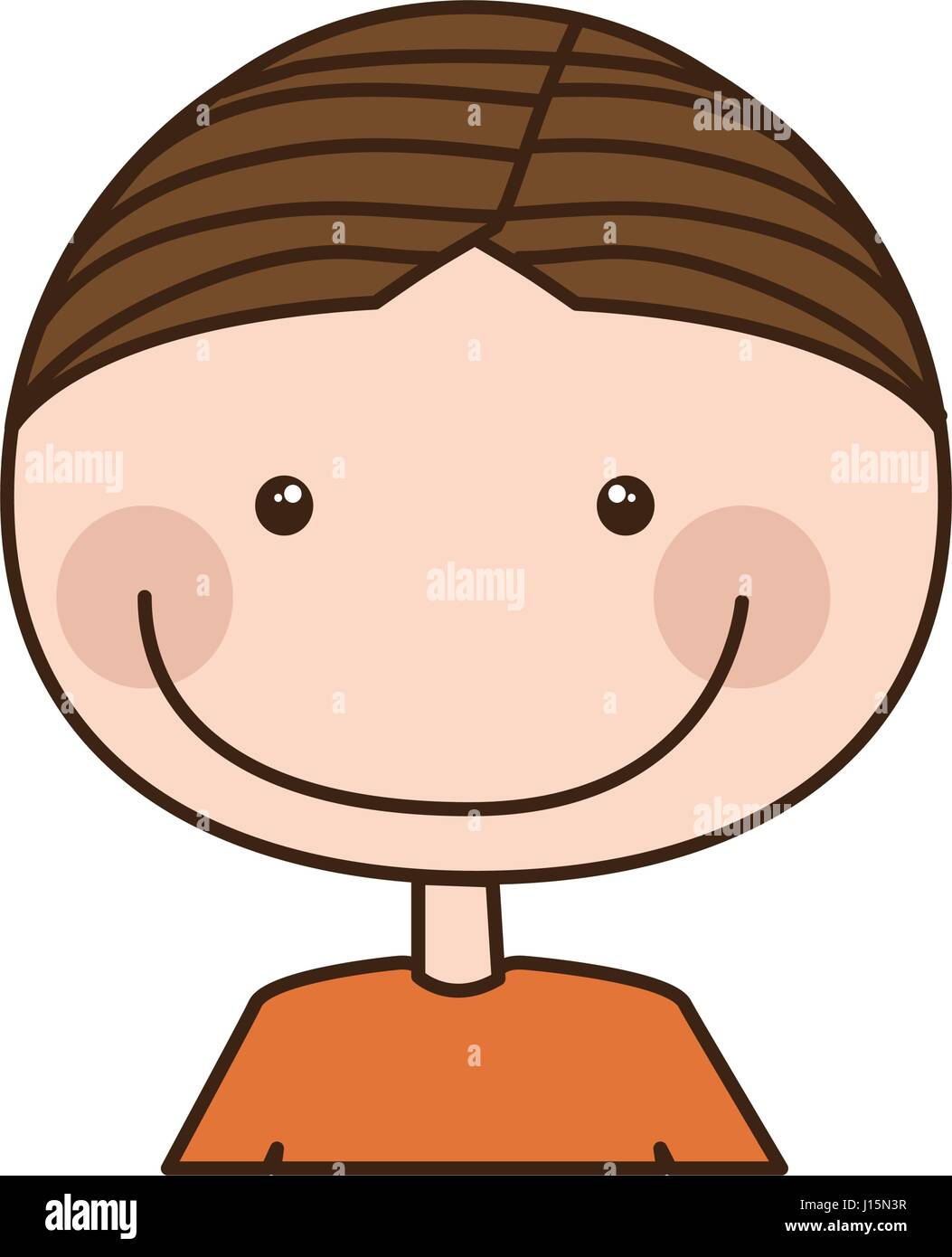 colorful caricature half body boy with t-shirt Stock Vector