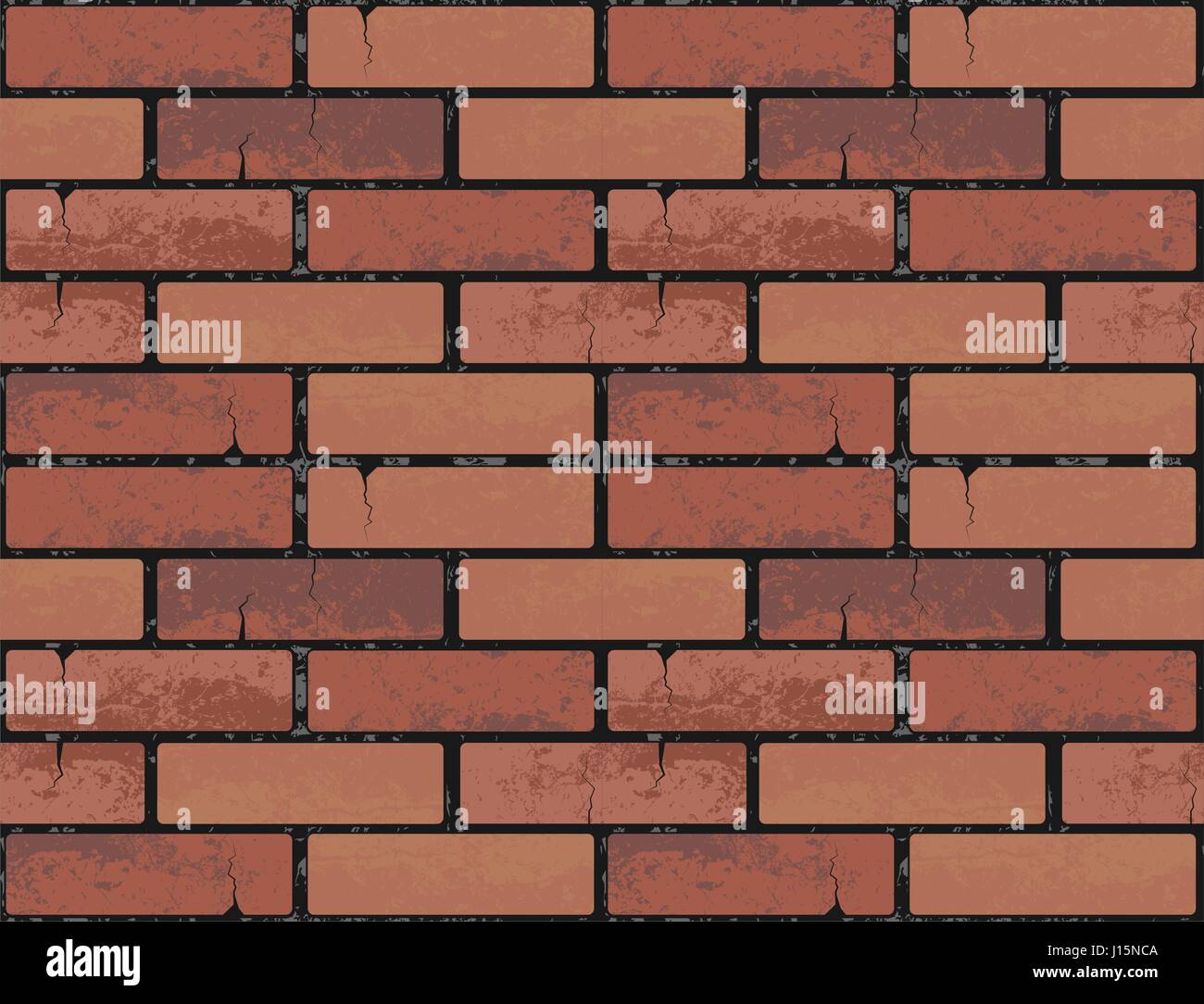 Red brick wall seamless texture background. Vector illustration pattern for continuous replicate. Endless web page fill. Stock Vector