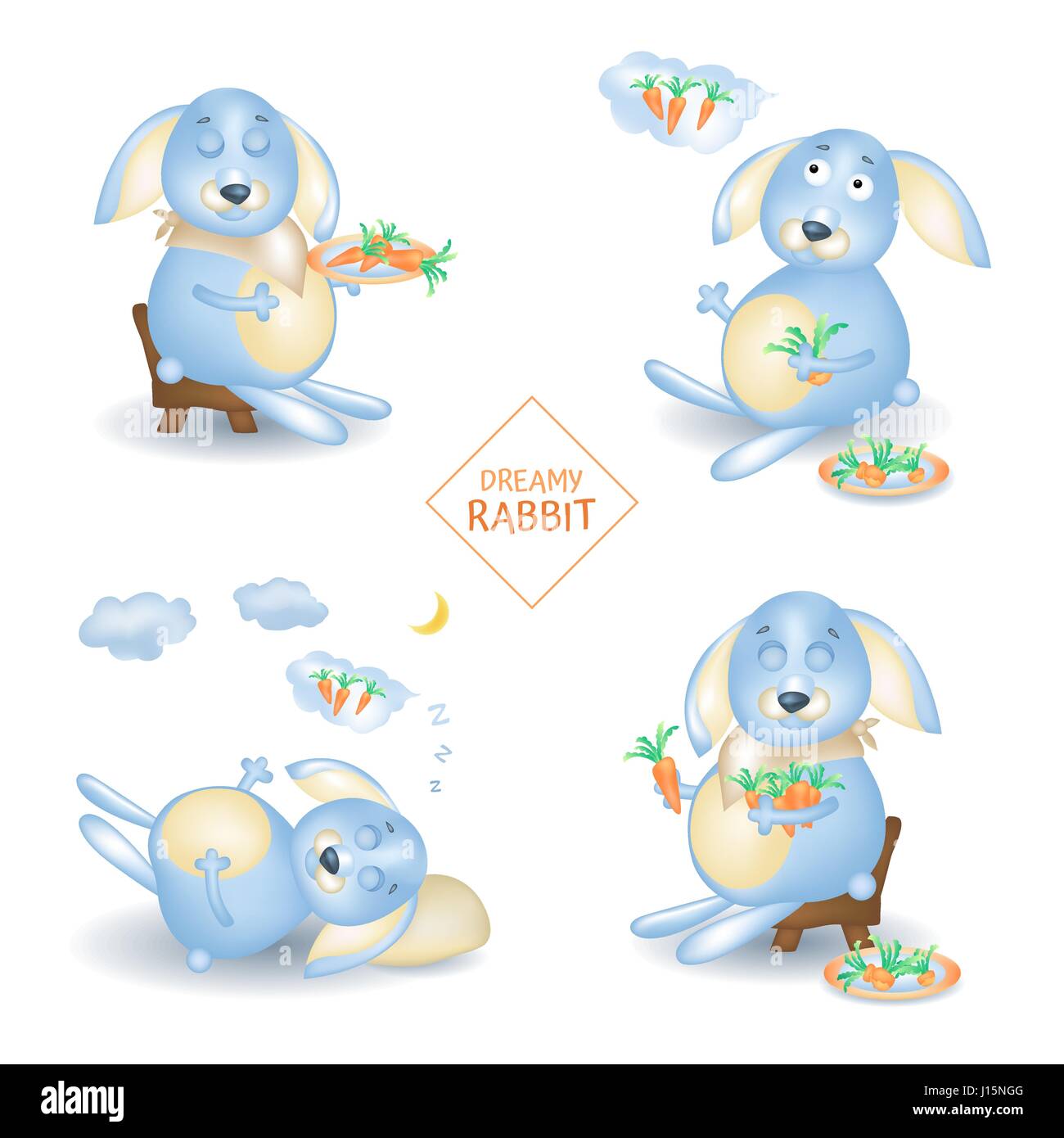 rabbit character Stock Vector