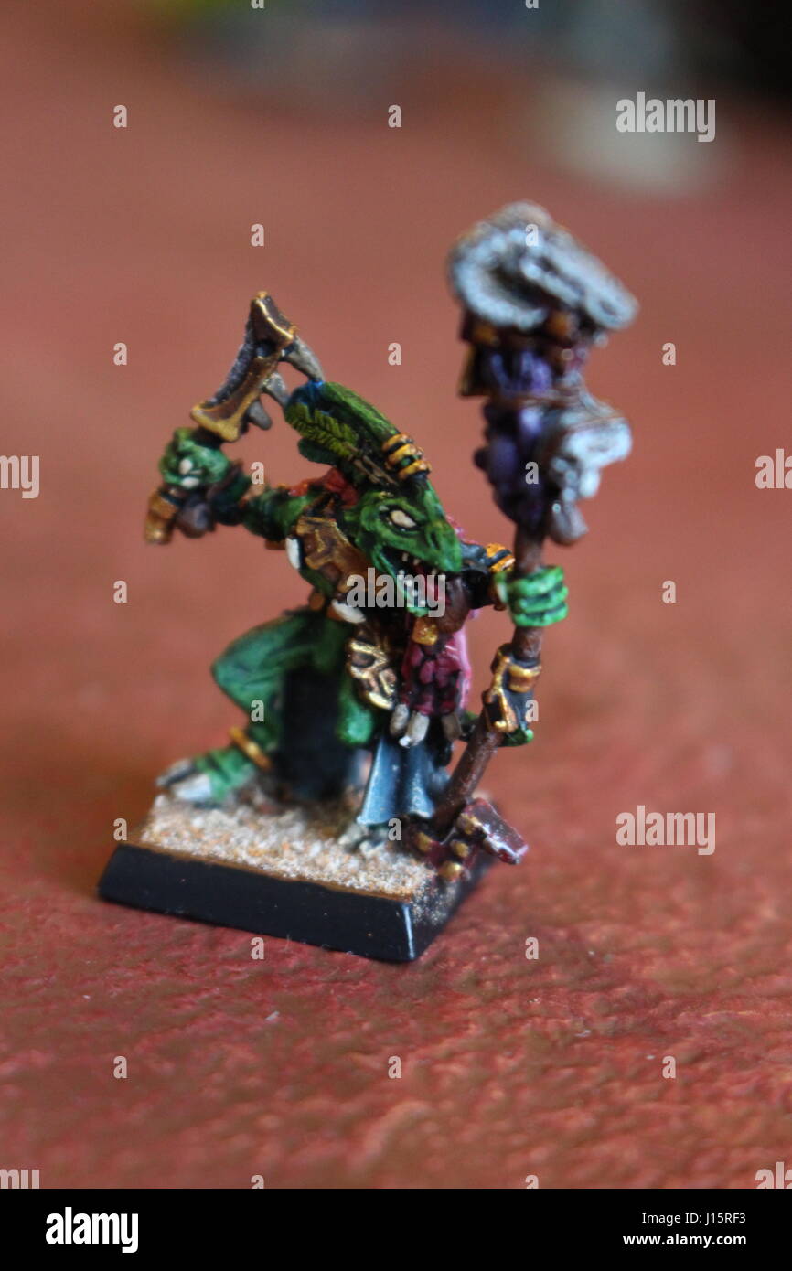 Warhammer figurines used to battle other warhammer armies Stock Photo