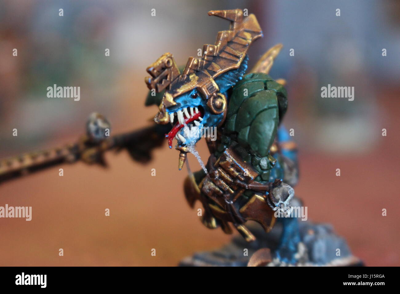 Warhammer figurines used to battle other warhammer armies Stock Photo