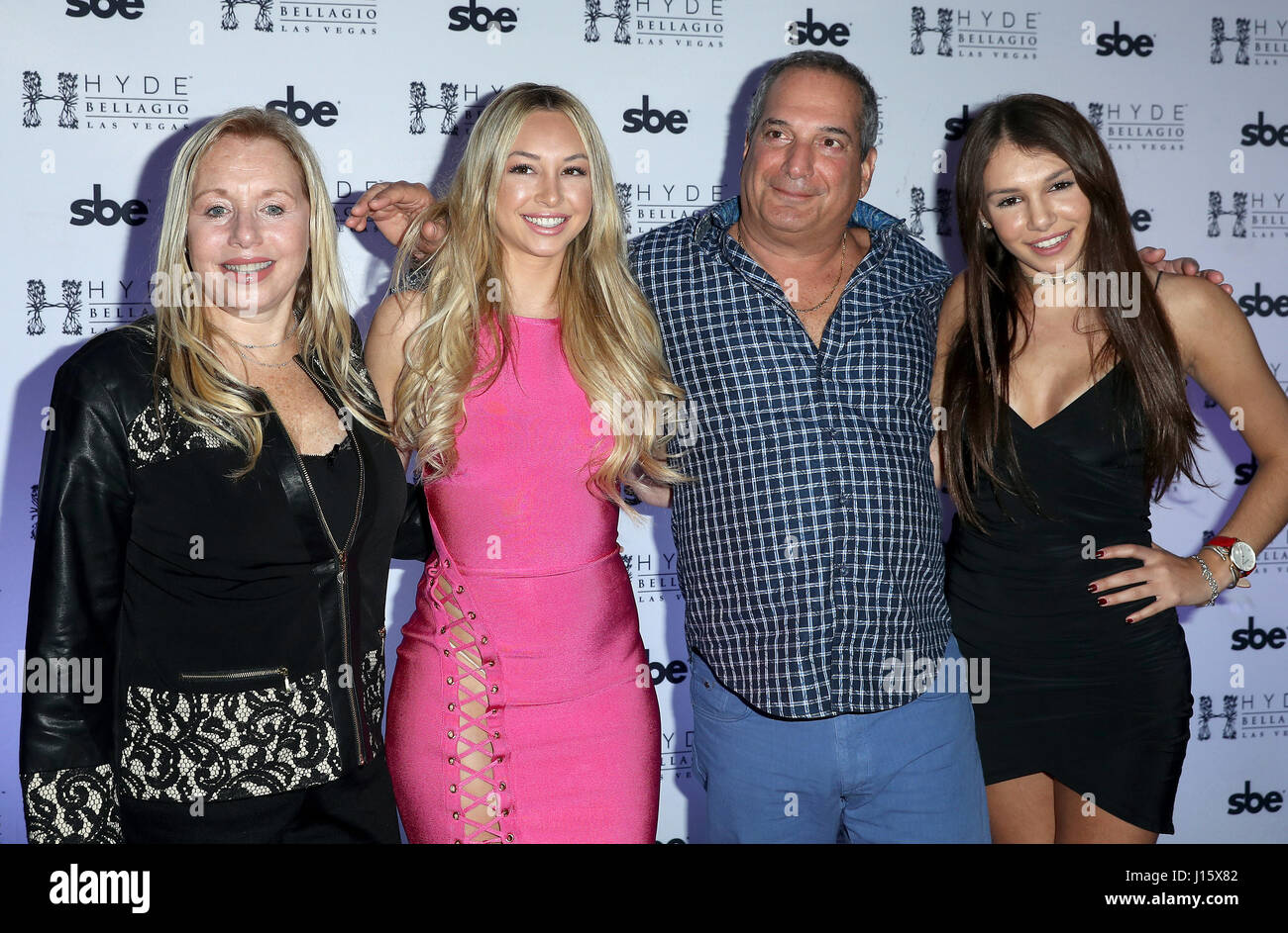 The Bachelor' Star Corinne Olympios Hosts St. Patrick's Day Party at Hyde Bellagio Featuring: Corinne Olympios, Taylor Olympios, and Family Where: Las Vegas, Nevada, United States When: 17 Mar 2017 Stock Photo