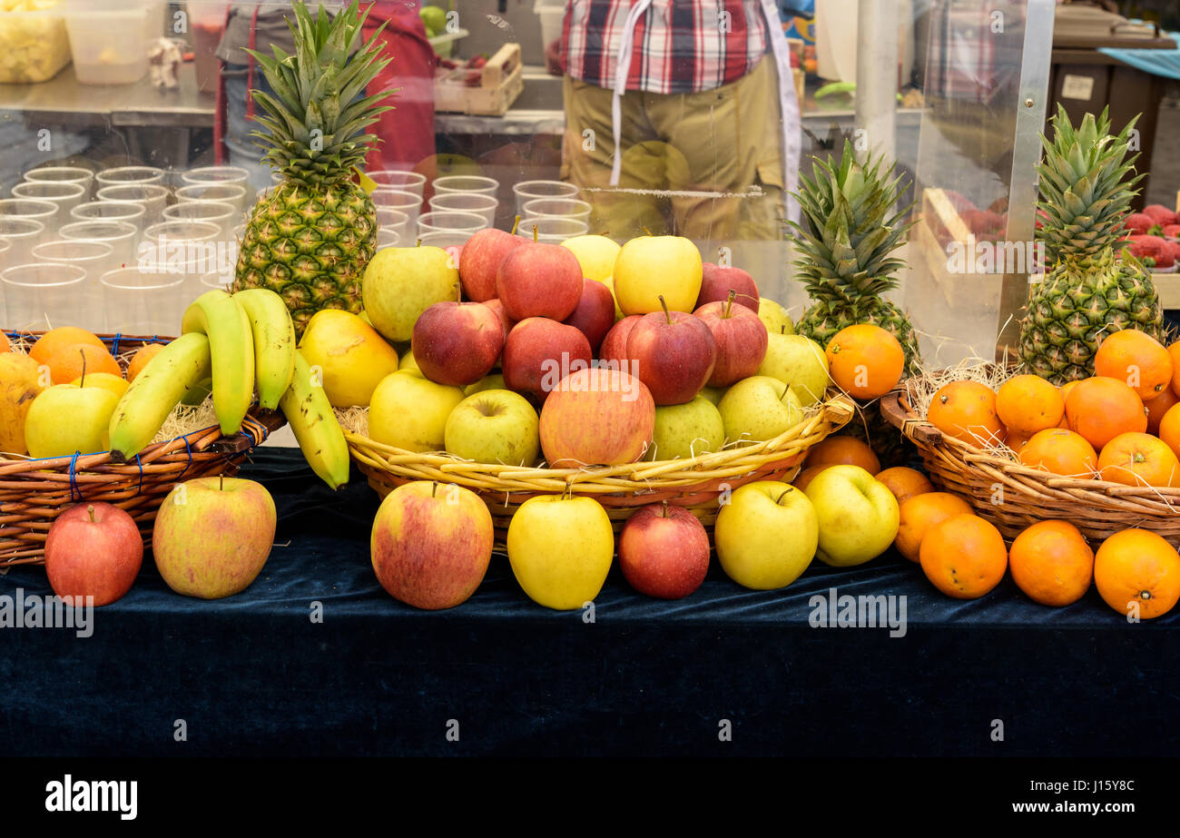 mixed fruit at a market in italy Stock Photo