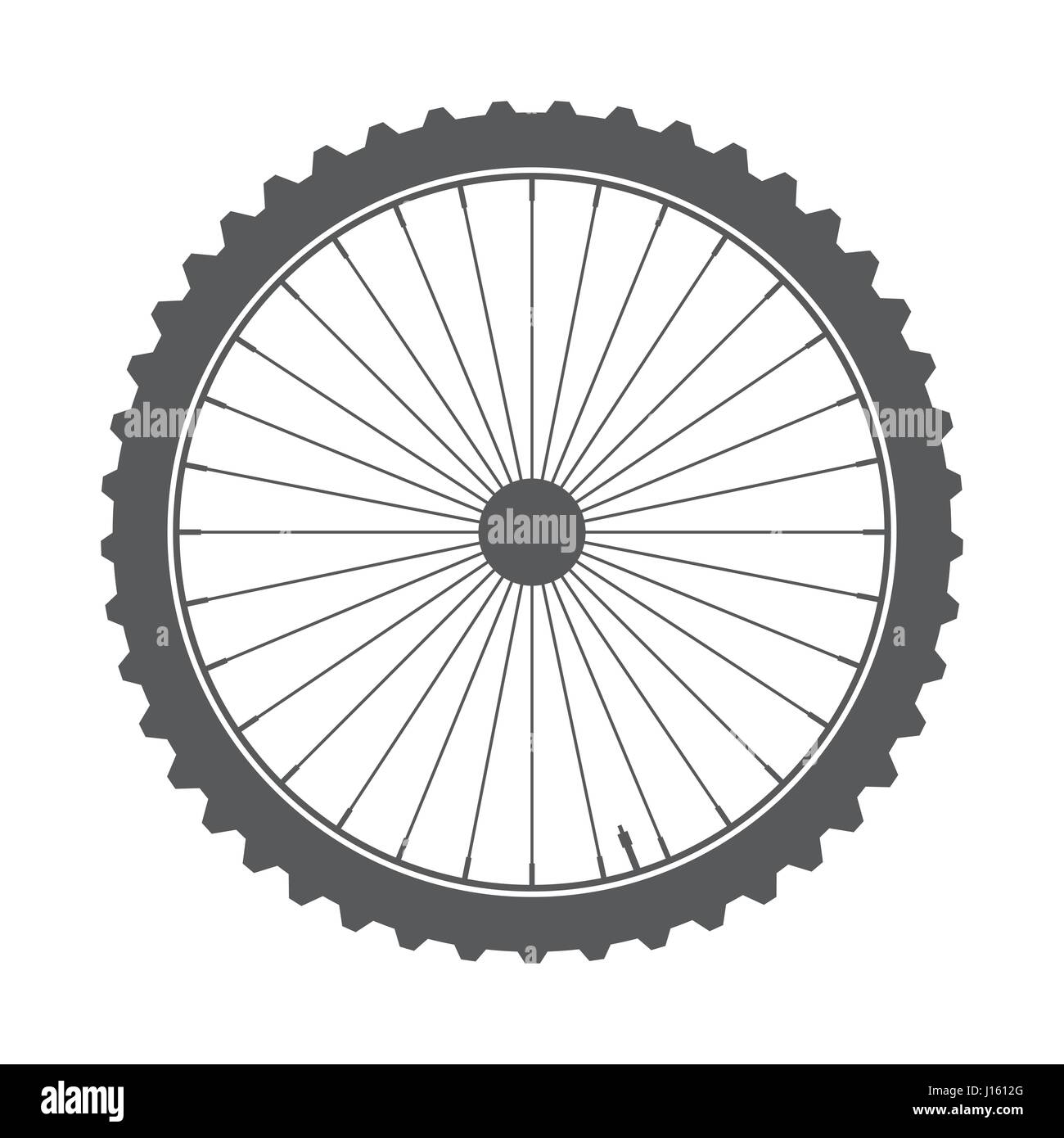 Bicycle wheel symbol,vector. Bike rubber. Mountain tyre. Valve. Fitness