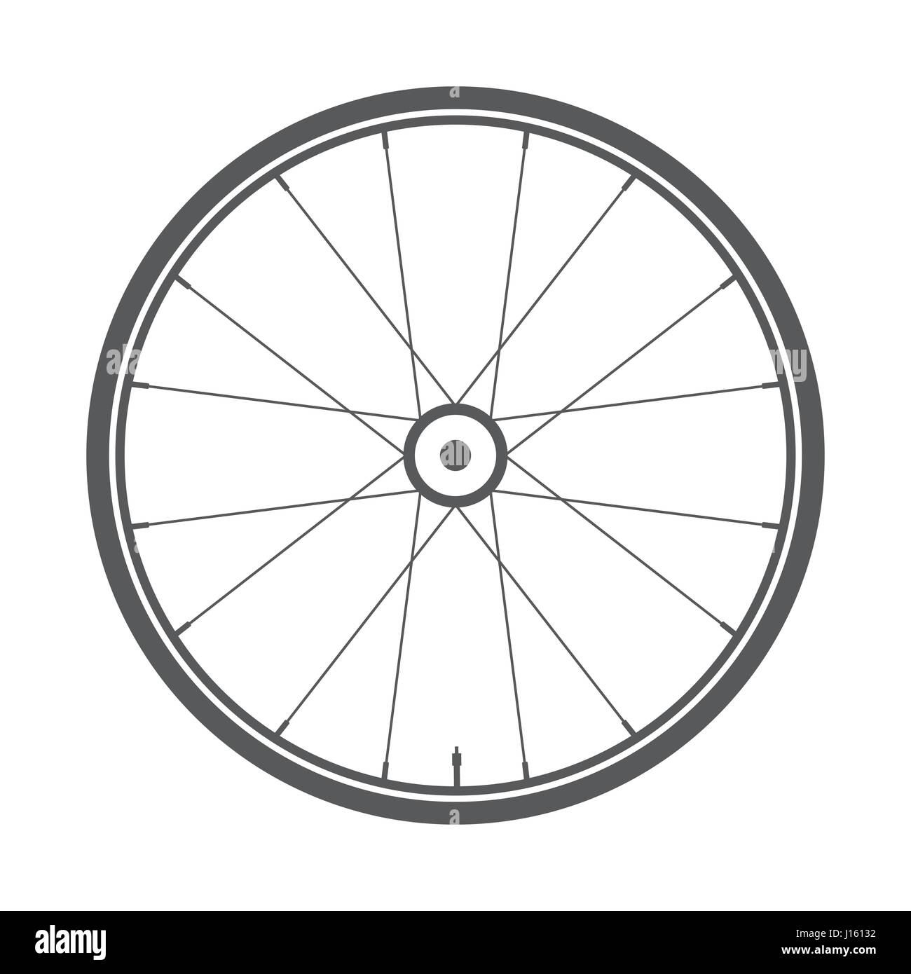 Bicycle wheel symbol,vector. Bike rubber. Mountain tyre. Valve. Fitness
