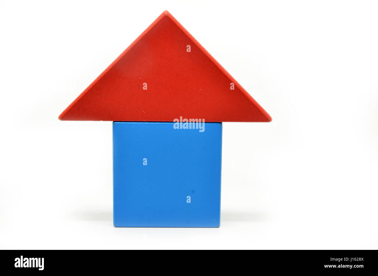 Wooden block house isolated on white background Stock Photo Alamy