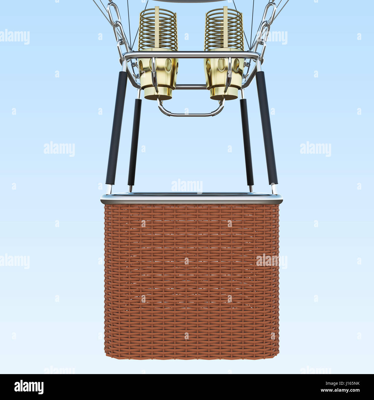 Basket on blue sky background, together with the burner. 3d rendering Stock Photo
