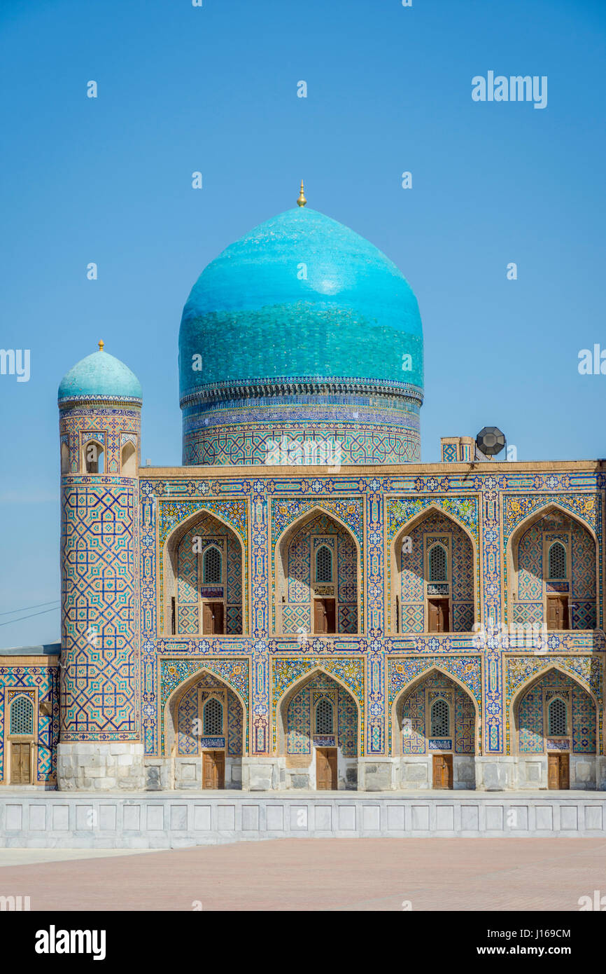 Tilya-Kori Madrasah, Samarkand Registan, Uzbekistan Stock Photo