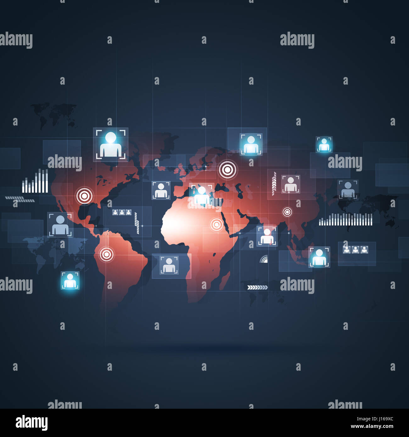 technology global web connections interface concept business background Stock Photo